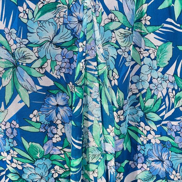 Fit 4 U Tankini Swim Top Tropical Floral Resort Beachcore Blue 18 - Picture 5 of 7